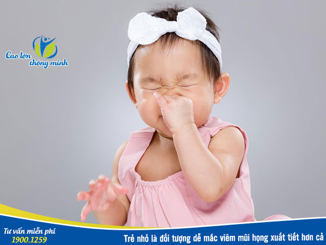 Viêm mũi họng xuất tiết ở trẻ nhỏ